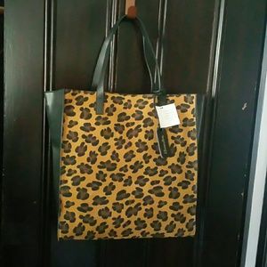 New leather leopard tote